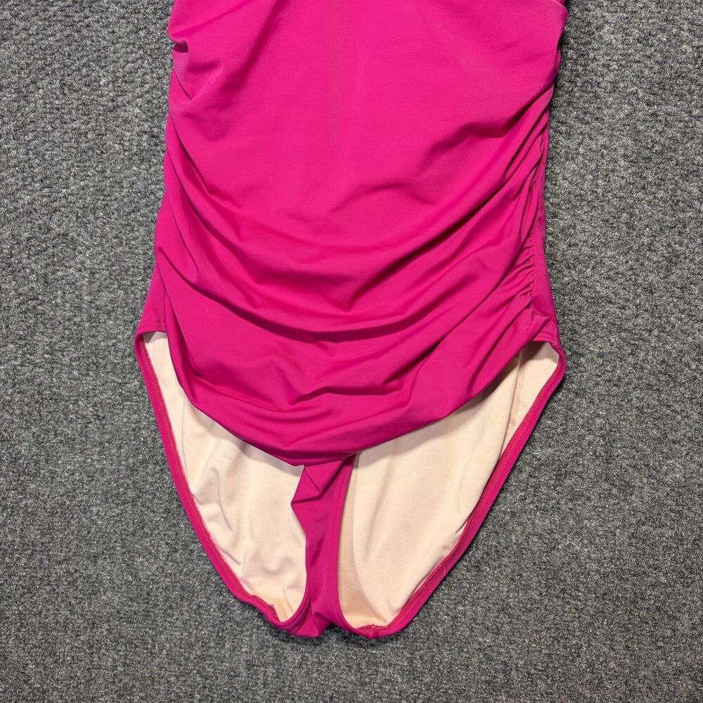 Victoria Secret L Lace Back One Piece Swimsuit Bikini Ruched Pink Large - Picture 4 of 12